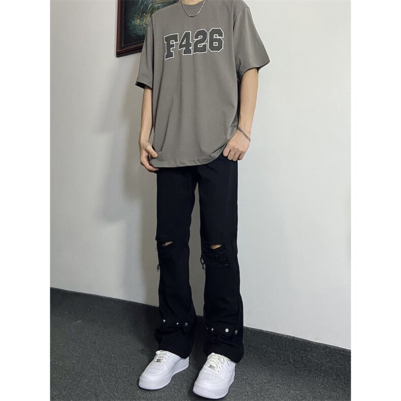 夏季美式高街破洞铆钉牛仔裤货号K750P60,男装牛仔裤,电商A063
