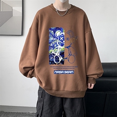S6290-P28秋季圆领卫衣男大码韩版宽松长袖外套，男装卫衣，电商A040