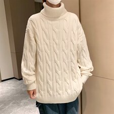 高领毛衣男秋冬加厚日系慵懒复古针织cityboy上衣打底衫YM006-P45，男装T恤，星座1008-2