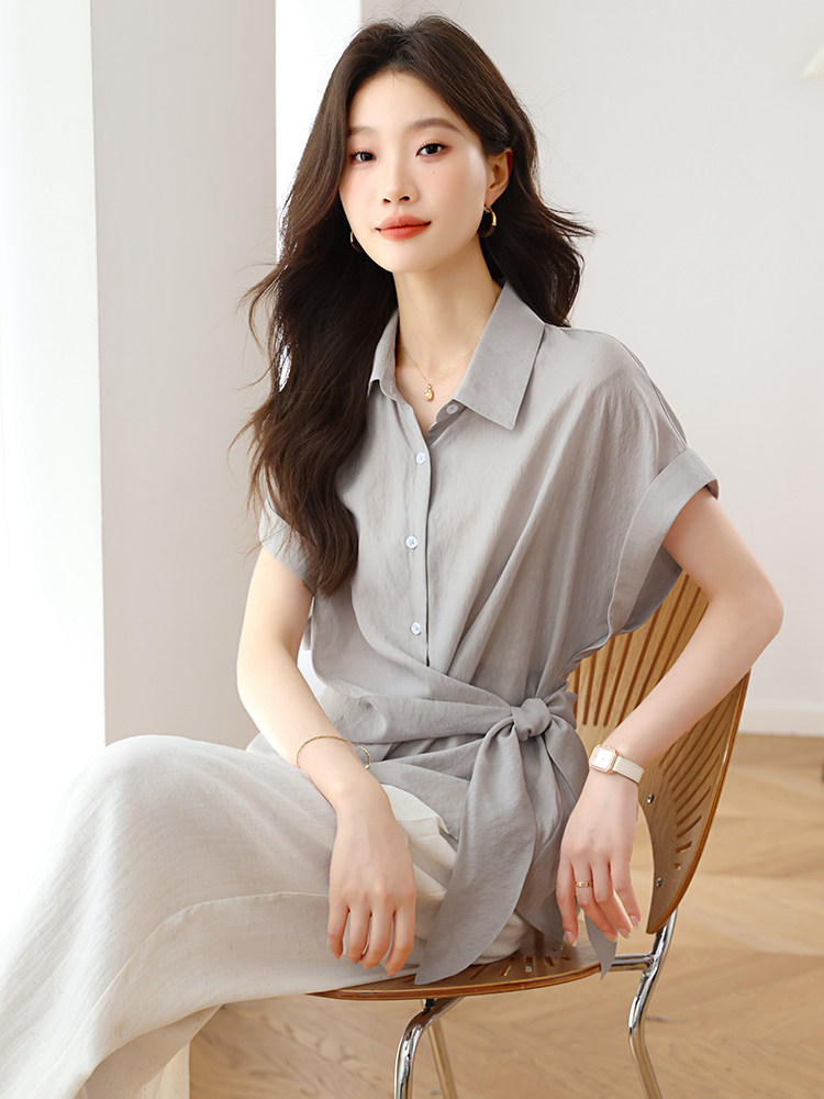 2025年夏季新款宽松显瘦遮肉洋气时尚宽松阔腿裤设计感短袖套装,女装套装/套裙,婷轩阁