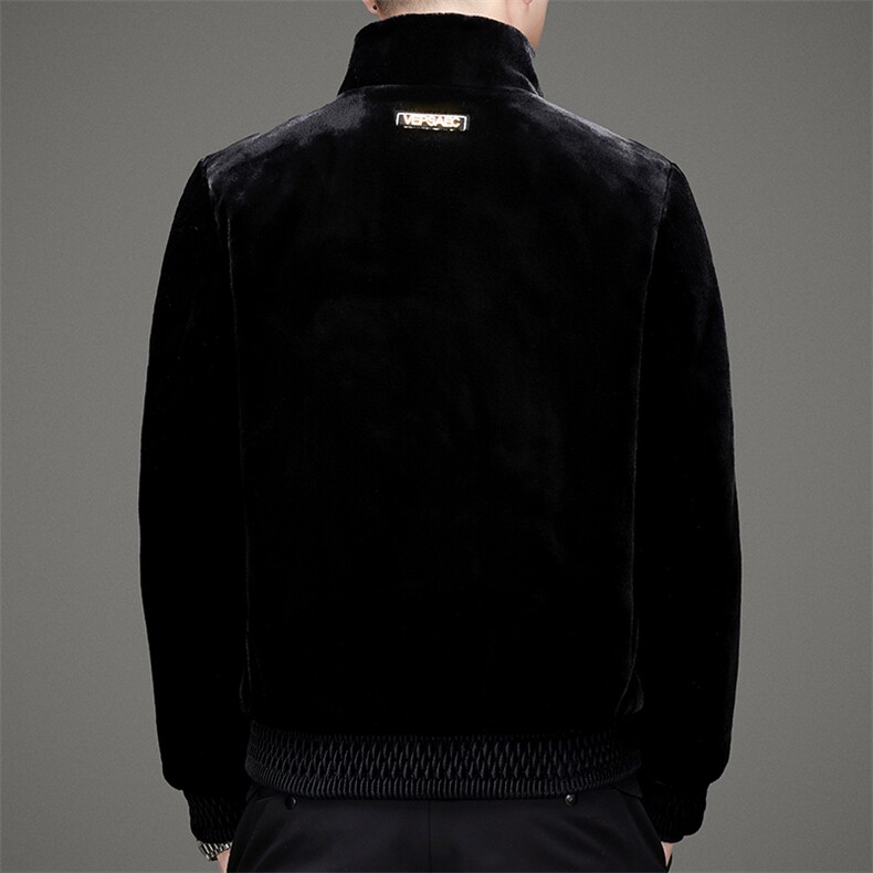 男士2023冬季新款休闲立领外套金貂绒夹克宽松保暖MSNAGM661-P225,男装夹克,电商B212（原钱塘6029）
