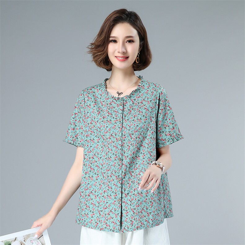 衬衫通勤年轻修身减龄舒适宽松韩版2021年夏季短袖，女装衬衫，叶笙衣