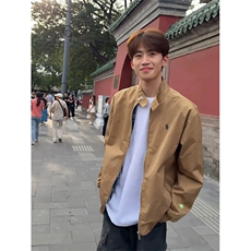 网图有货美式小马刺绣工装夹克男女哈灵顿行政立领外套A1105-P53，男装夹克，星座1505