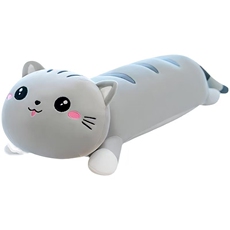 沐木毛绒玩具厂 猫咪抱枕皮壳毛绒玩具睡觉床上长条玩偶布娃娃儿童生日礼物猫咪