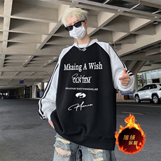 抖音得物供货提供视频秋冬重磅美式宽松织带圆领卫衣0738，男装卫衣，电商A486