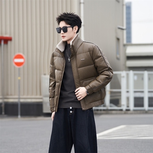7158-M-4XL-P210-标50绒社会小伙男士休闲毛领可拆卸皮质羽绒服图片