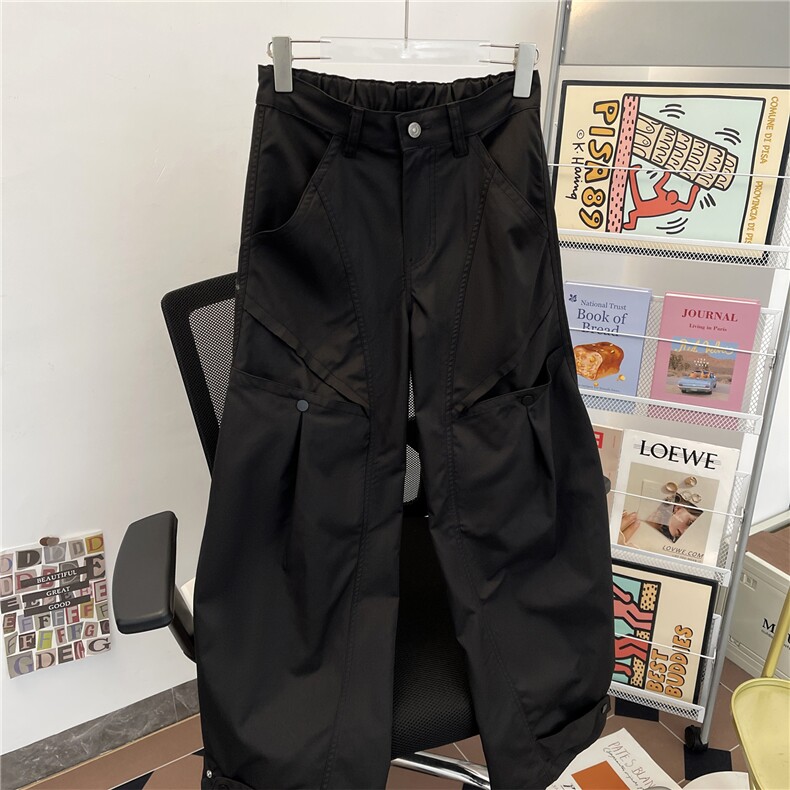 新款宽松休闲裤男韩版潮流百搭裤子阔腿拖地长裤KZ0355-P55,男装休闲裤,星座308B-2