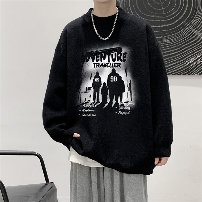 8XL半高领毛衣男大码胖子针织衫毛线衣 M18374-P45 加绒款-P65图片