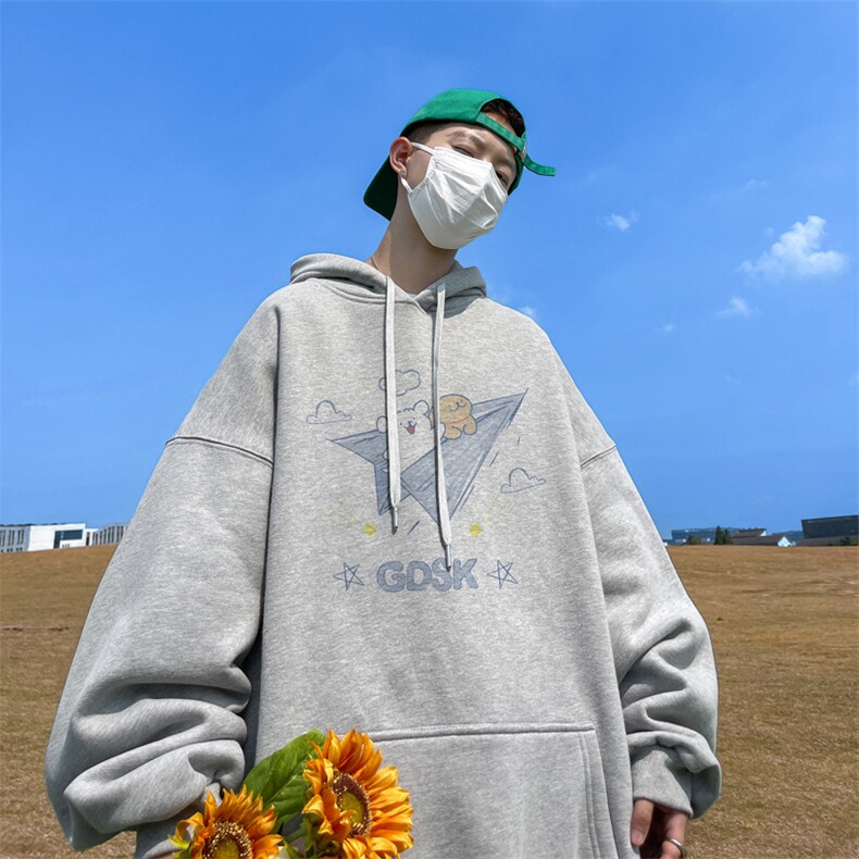 已注册/秋新款外景连帽卫衣男宽松落肩打底衫WY00217/P45加绒P50,男装T恤,电商B316