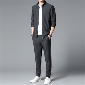 S3090-2钱塘2020-2春秋新款时尚休闲帅气中青年男士卫衣套装P170,男装休闲套装,钱塘207-2