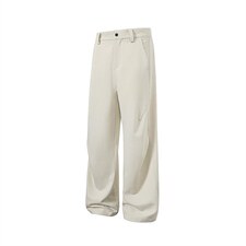 春夏美式高街褶皱休闲裤男女西裤直筒垂感裤子潮牌百搭阔腿长裤子，男装西裤，电商A443