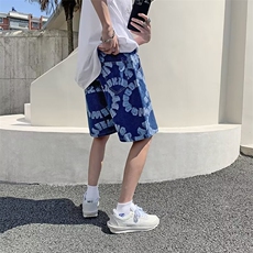 牛仔短裤男士韩版潮流高街百搭2024夏季新款ins五分裤RK1737-P39，男装牛仔裤，星座412-3