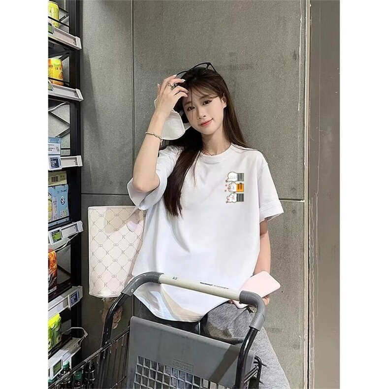 短袖女生夏季t恤新款美式夏天潮牌半袖宽松重磅纯棉上衣体恤女款,男装T恤,星座1210-1
