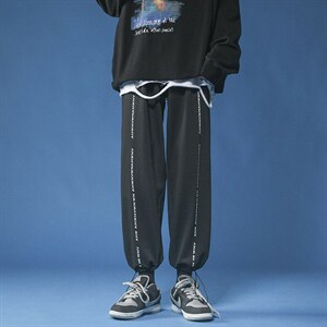 秋季新款港风男高级感炸街长裤复古街头ins潮休闲卫裤  K1473-P28图片