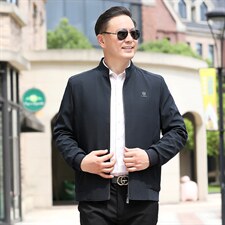 B-N9959男士2023年秋季新款长袖中老年休闲拉链夹克立领潮流P73，男装夹克，电商B360