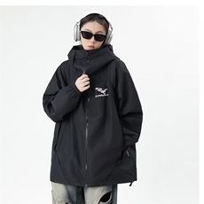 潮机能风杏色连帽冲锋衣女秋新款户外旅游登山服S198P60，男装夹克，星座1116-2
