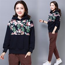 时尚复古印花百搭显瘦卫衣冬季新款潮流舒适保暖，女装卫衣/绒衫，奕阳依阁