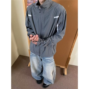 户外拼接立领冲锋防晒外套男夏季美式运动夹克JK121-P57图片