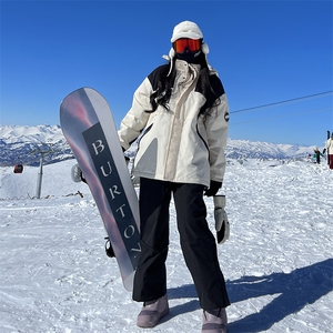 冬款单板双板连帽男女防水防风加绒加厚运动滑雪服外套M35-P125图片