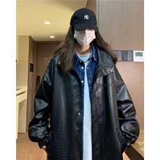 1中性风民宿钢印大码M-5XL情侣女皮衣外套夹克男JK8749P90控128，男装夹克，星座226-2