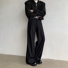 小众结构压褶设计感西装裤男士cleanfit潮牌休闲阔腿裤XK1212P75，男装西服套装，星座512-1（原513-3）