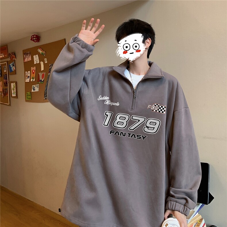 23春季新款时尚宽松半拉链翻领卫衣休闲百搭运动裤H101P110控158,男装休闲套装,电商A247