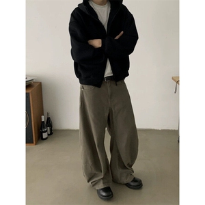 【春款现货】DYK003-P60春季新款廓形休闲美拉德弯刀牛仔裤图片