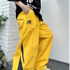 薄荷曼波风湖蓝色裤子夏季宽松阔腿hiphop街舞速干美式降落伞兵裤，男装休闲裤，星座506A