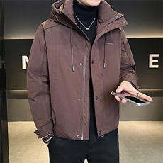 连帽男士羽绒服标50保暖外套休闲百搭上衣纯色B317/9955/P235，男装羽绒服，电商B317