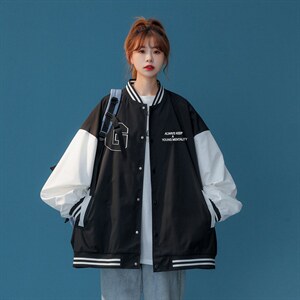 中性风 2023秋季新款ins港风潮牌潮流字母印花棒球服G8019p65控88图片