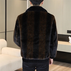 冬季加厚仿水貂绒男士翻领大码毛呢夹克外套X210-P105，男装毛呢大衣，星座310B-3