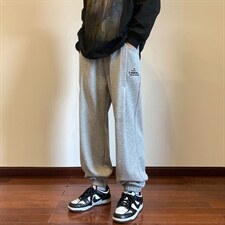 秋季新款压褶绣标束脚卫裤XZ604-KP78-P55控68，男装休闲裤，星座604