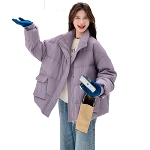 现货：冬季新款复古立领休闲面包羽绒服50绒2C135-8958P285K428图片