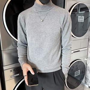 高领毛衣男黑色打底衫长袖内搭线衣秋冬季潮牌百搭针织衫 S594图片