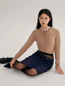 赵今麦同款灰色刺绣长袖针织开衫女秋冬毛衣内搭上衣秋季打底通勤