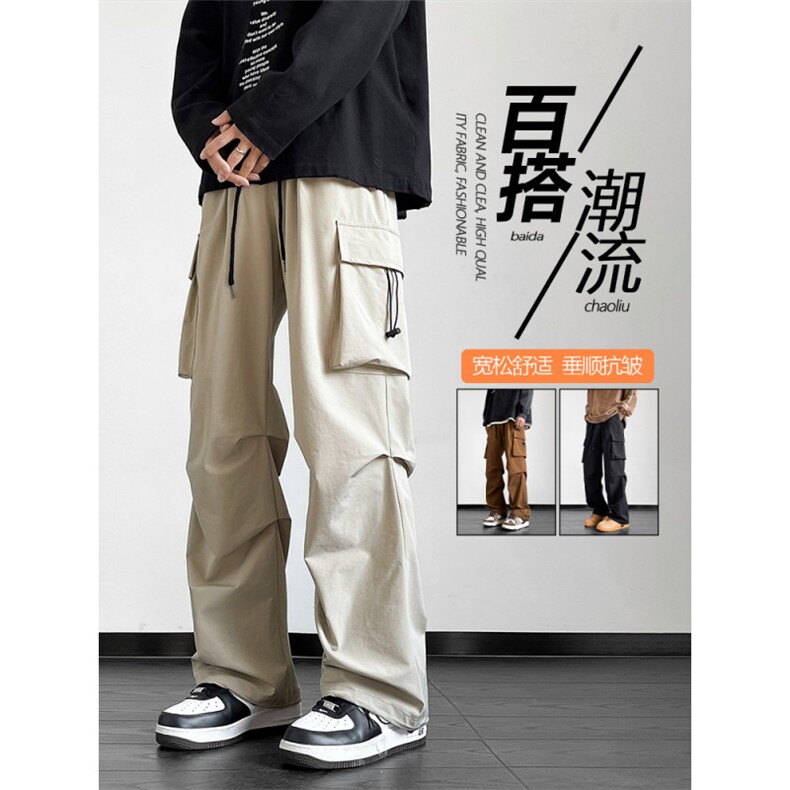 美式工装裤男士秋冬款宽松直筒阔腿男款休闲裤子 K210-特批35图片