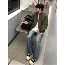 立领夹克男春秋季男短款外套廓形棒球服AM423-P55，男装夹克，星座208-5
