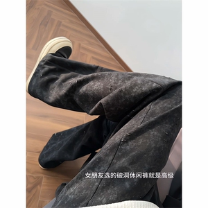 华棉破洞休闲裤现货 M-3XL 特P45图片