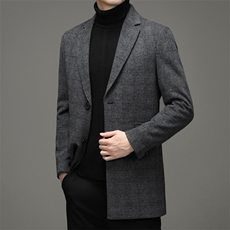 冬季外套中长款棉服男士西装领棉衣商务休闲中年加厚保暖外套男装，男装棉衣，电商B212（原钱塘6029）