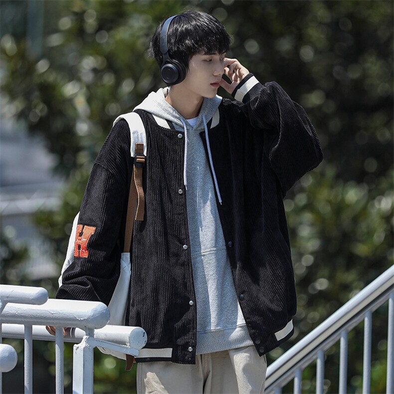 新款男灯芯绒面料百搭设计感cityboy风针织外套WT2407-P85控138,男装夹克,星座717