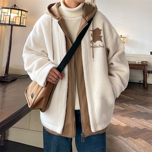 冬装假两件羊羔毛棉衣加厚棉服绣花外套 A071-099-P125图片