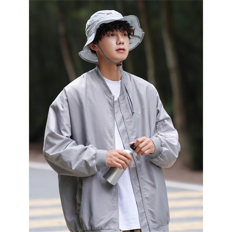 纯色刺绣夹克防水棒球服外套X1213-DY148-P75图片