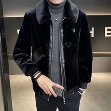 主推冬加厚仿皮草男时尚保暖爸爸装翻领商务夹克外套ZX8931-P235，男装夹克，星座1105-3