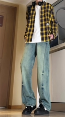 【现货有视频】秋款牛仔裤男半松紧宽松版型XZ610A-P55，男装牛仔裤，星座610A