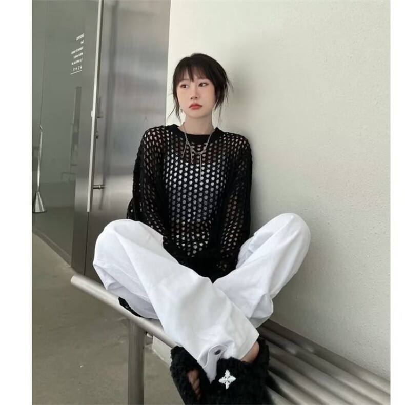 针织镂空防晒衣女薄款宽松设计感小众别致独特垂感长袖罩衫上衣,男装针织衫/毛衣,星座1210-1