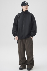新款中性风户外夹克男立领纯色上衣冲锋衣外套DSA157B-JK7822-P60，男装夹克，电商A157B