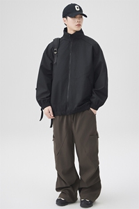 新款中性风户外夹克男立领纯色上衣冲锋衣外套DSA157B-JK7822-P60图片