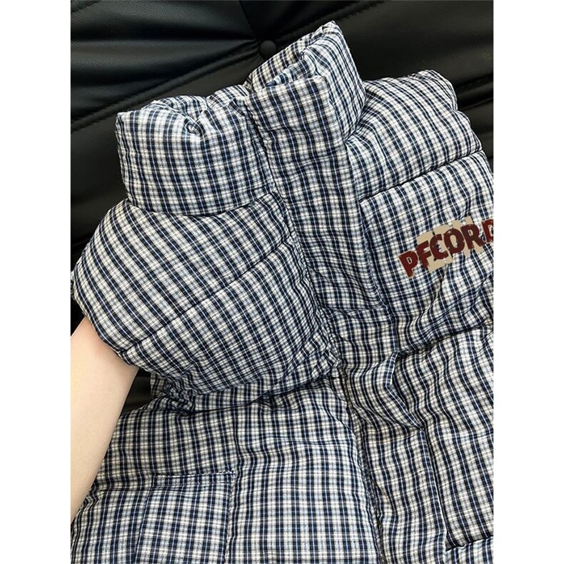 网图有货美式复古格子棉衣马甲外套男女通勤保暖棉服A1156-P50,男装棉衣,星座1505