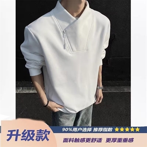美式搭配高街社恐立领连帽卫衣潮牌忍者外套男编绳长裤图片