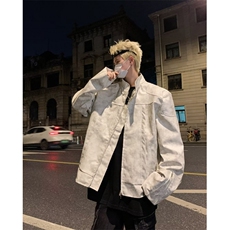 秋季小众高级感立领机车皮衣男宽松垫肩美式夹克外套潮W6708/P95，男装夹克，星座506